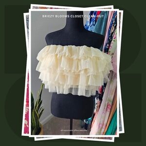 Sunday in Brooklyn Cream Ruffle Blouse